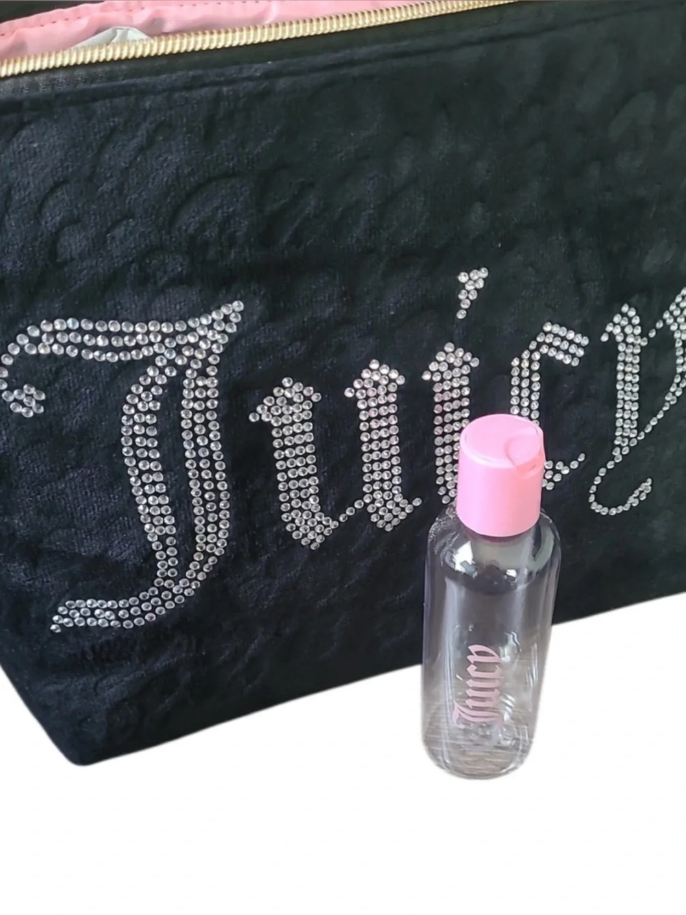 Juicy Couture Velour Leopard Print Cosmetic Pouch